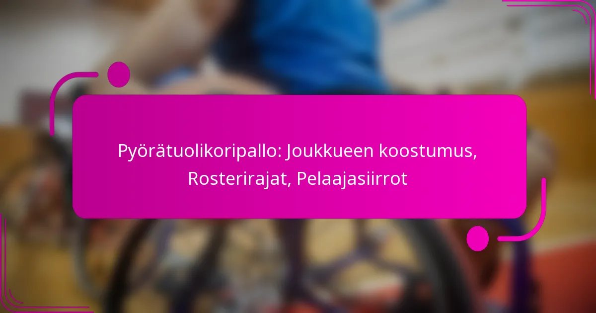 Pyörätuolikoripallo: Joukkueen koostumus, Rosterirajat, Pelaajasiirrot