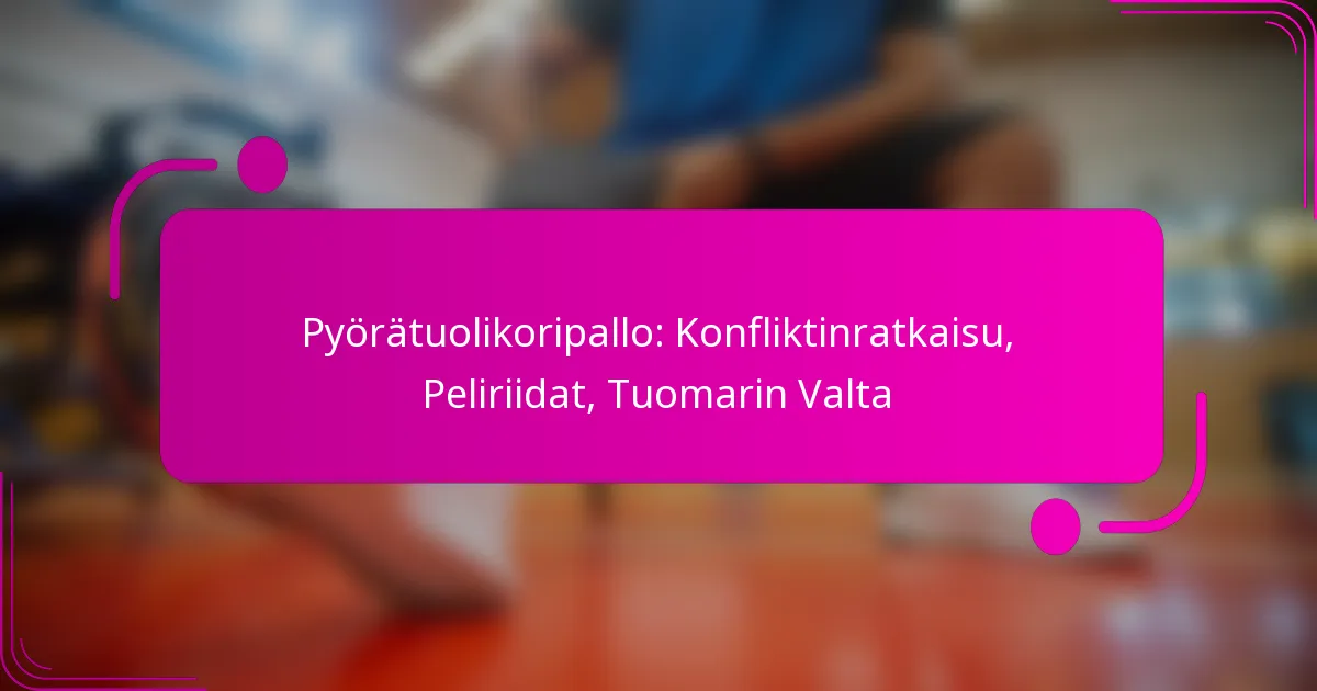 Pyörätuolikoripallo: Konfliktinratkaisu, Peliriidat, Tuomarin Valta