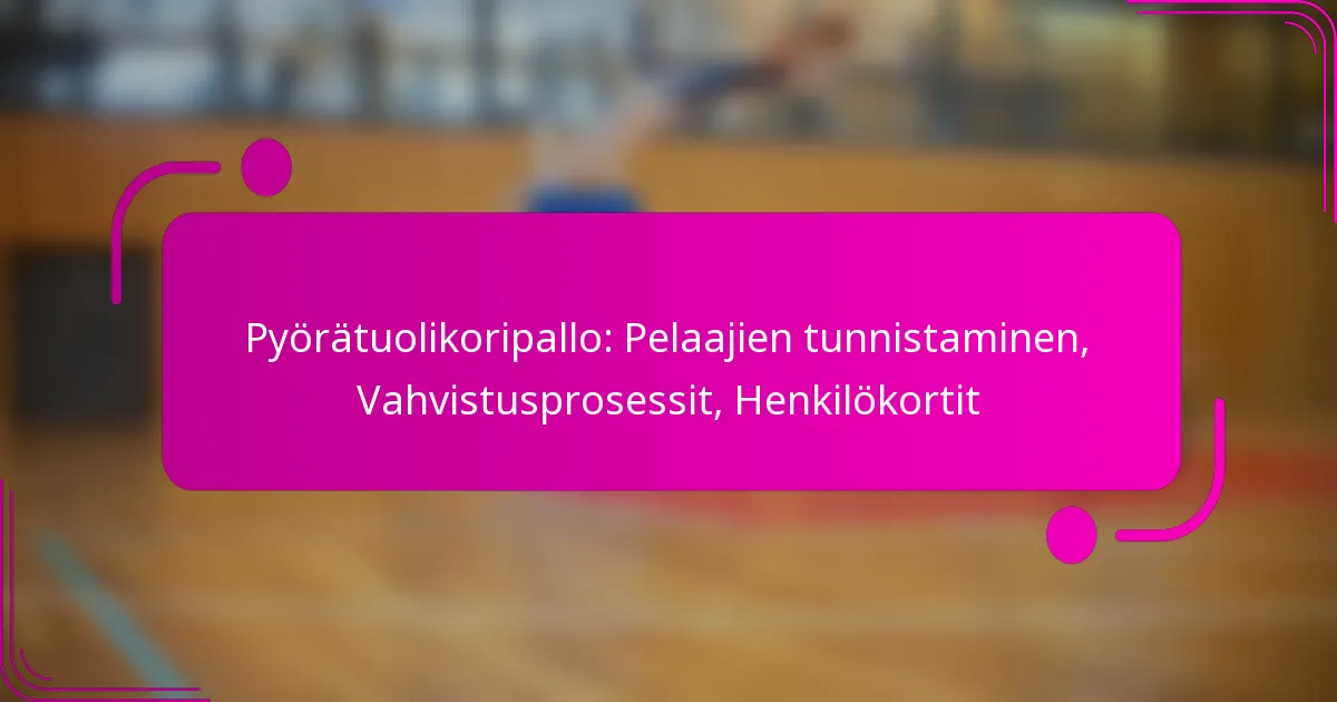 Pyörätuolikoripallo: Pelaajien tunnistaminen, Vahvistusprosessit, Henkilökortit