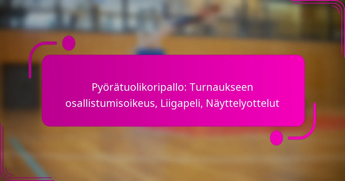 Pyörätuolikoripallo: Turnaukseen osallistumisoikeus, Liigapeli, Näyttelyottelut