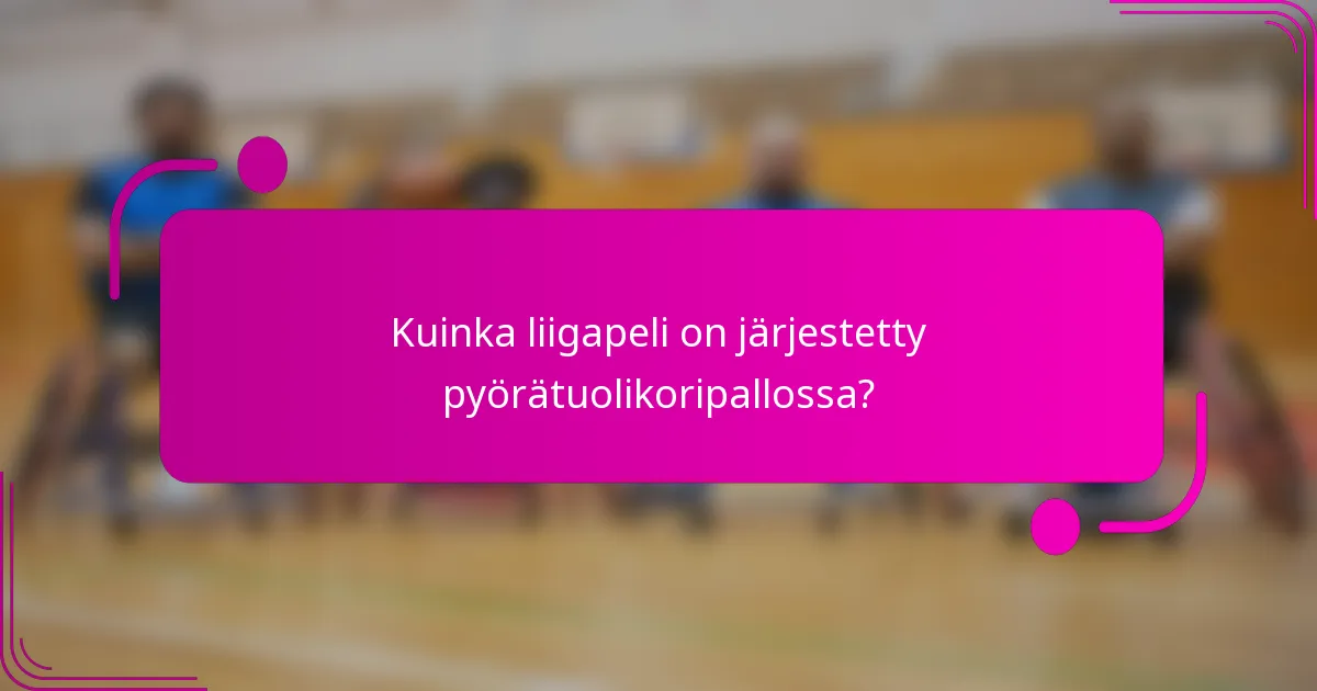 Kuinka liigapeli on järjestetty pyörätuolikoripallossa?