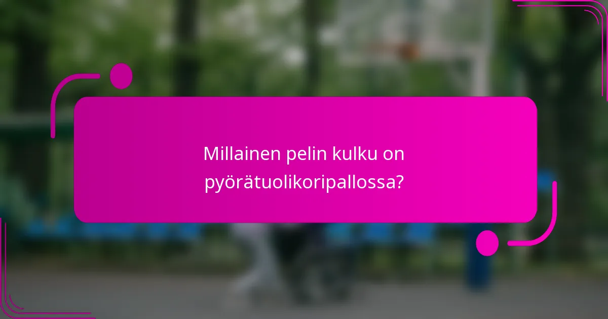 Millainen pelin kulku on pyörätuolikoripallossa?