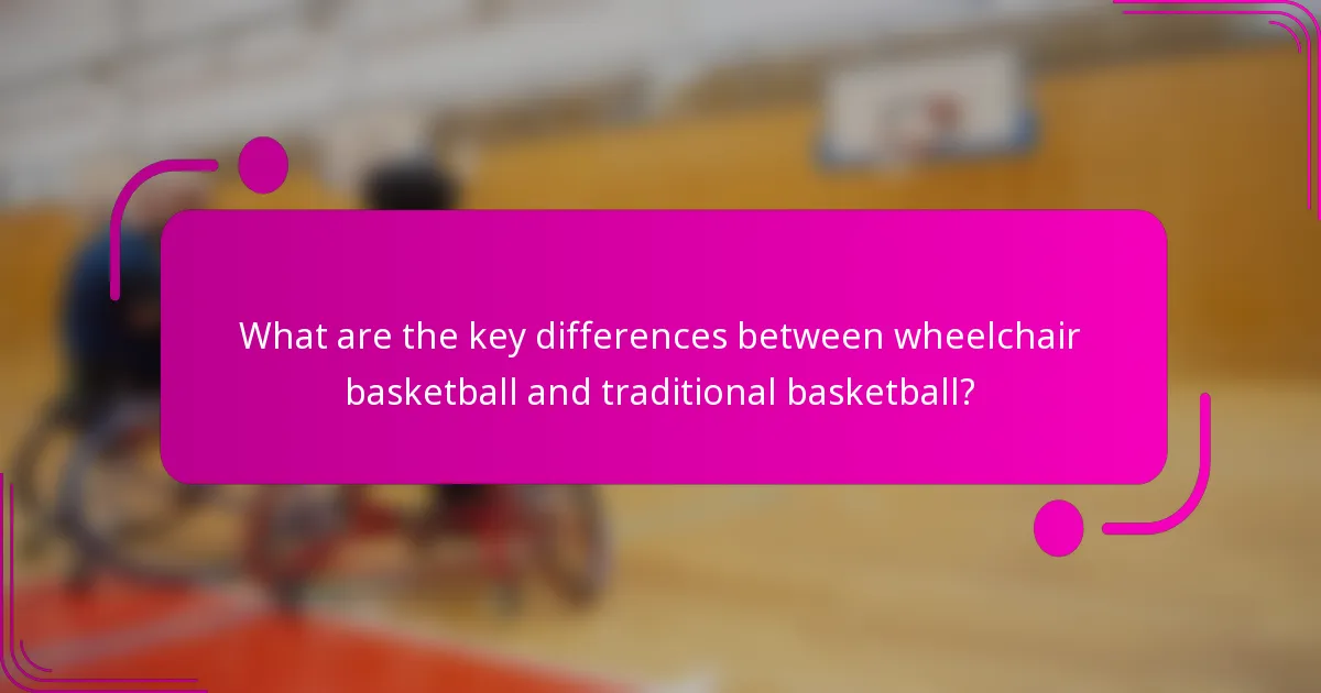 What are the key differences between wheelchair basketball and traditional basketball?